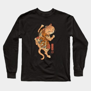 Tiger Cat Irezumi Long Sleeve T-Shirt